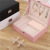 New Simple Double Layer Large-Capacity Jewelry Storage Box with Lock Wooden PU Leather Jewelry Earring Jewelry Box Wholesale