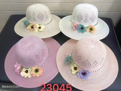 New Flower Summer Cooling Hat Wide Brim Female Cap Travel Outdoor Bucket Hat UV Protection All-Matching Hat