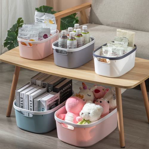 plastic sundries storage box with lid large storage box household plastic clothes storage box snack book storage box