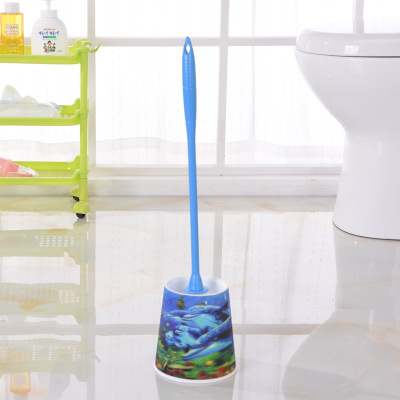 F14-2033 Toilet Brush Practical Cleaning Supplies Lengthened Handle Brush with Base Toilet Cleaning Brush Set