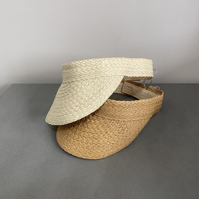 Foldable Straw Topless Hat Women's Sunlight Blocker for Summer Straw Hat Outdoor Travel Travel Cap Fishing Sun Hat Tide
