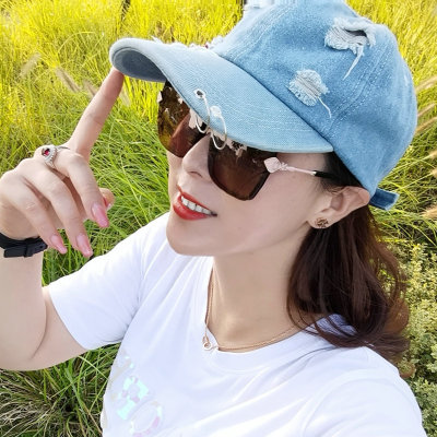 Hat Fashion Brand Summer Korean Peaked Cap Female Sun Protection Sunshade Baseball Cap Female Water Washed Hole Cowboy Hat Tide