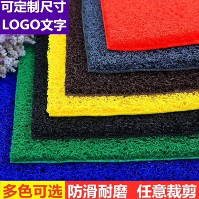 Thickened 3G PVC Loop Floor Mat Door Mat Entrance Entrance Door Entry Mat PVC Non-Slip Plastic Silk Spraying Red Carpet