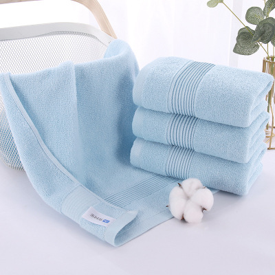 Towel Light Blue Two Pieces of Broken Gear Household Pure Cotton Towels [Points Same Style as Those Sold in Malls]]