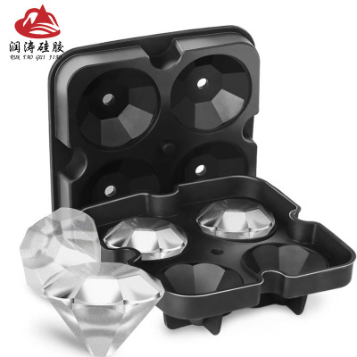 Spot Direct Supply Four-Piece Silicone Diamond Ice Tray DIY Creative Ice Maker Kitchen Ice Making Tools Silica Gel Ice