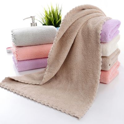 Coral Velvet Trimming Towel Plain Color Face Washing Face Towel Soft Absorbent Gift Household Not Easy to Fade