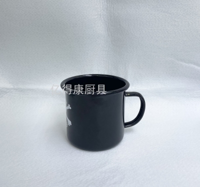 8cm Thick Enamel Enamel Cup Tea Cup Mug without Lid Office Water Glass