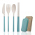 A Wheat Straw Portable Tableware Set Student Tableware Household Dining Knife Fork Spoon and Chopsticks Removable Folding Tableware