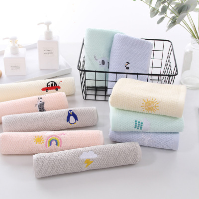 Factory Wholesale Pure Cotton Kids' Towel Student Household Little Face Towel Soft Absorbent Face Towel Customized Lo