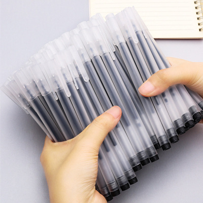 Gel Pen 0.5mm Syringe Ballpoint Pen Signature Pen Ball Pen Black Carbon Pen Stationery Wholesale Students' Supplies