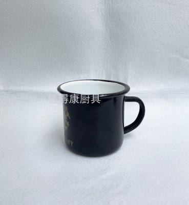 8cm Thickened Enamel Cup Mug Enamel Cup Milk Cup Teacup Coffee Cup