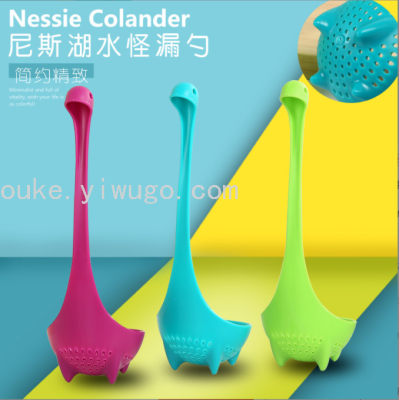 Creative Nesie Loch Ness Monster Soup Spoon Pasta Spoon Water Monster Colander Animal Standing Loch Ness Perforated Ladle