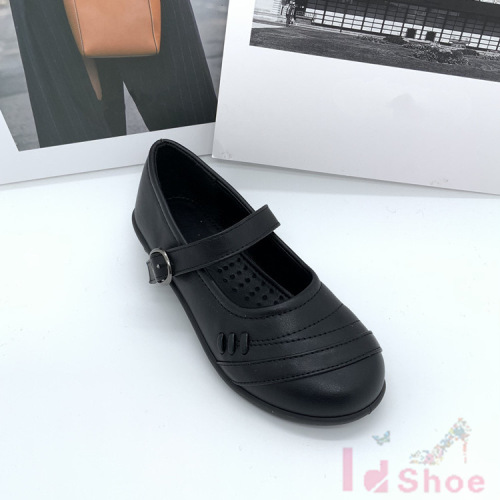 foreign trade student shoes spring and summer small black shoes lady student women‘s shoes craft shoes guangzhou women‘s shoes metal buckle shoes