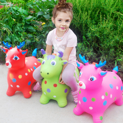 Hot Sale New Music Jumping Deer Children's Inflatable Jumping Horse Inflatable Toys Brand New Thickened a Material Wholesale