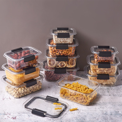 Portable Plastic Crisper Lunch Box with Rice Lunch Box Lunch Box Kitchen Refrigerator Storage Seal Fresh Lunch Box