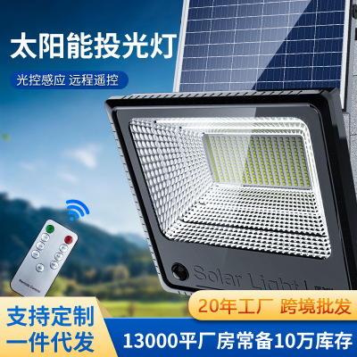 Factory Wholesale Outdoor Projector Waterproof Lawn Tree Floodlight 100W Portable Emergency Remote Control Solar Light