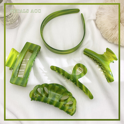 Acetate Hair Claw Gap Former Red New Green Temperament Early Spring Ornament Back Head High-Grade Shark Clip
