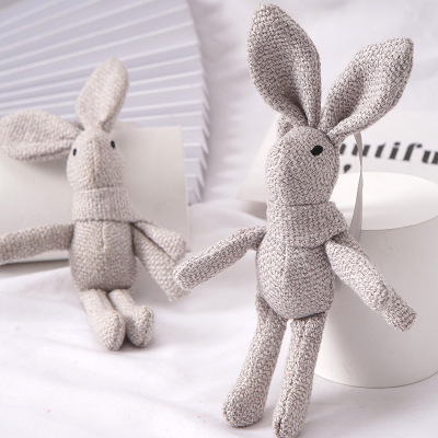 Plush Pendant Linen Rabbit Wish Rabbit Keychain Rabbit Long-Legged Rabbit Figurine Doll Small Gift Hand Gift