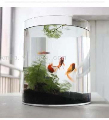 Cylindrical Acrylic Transparent Plastic Rice Container Fish Tank round Barrel