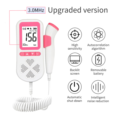 New Style Medical Portable Baby Heart Testing Monitor Fetal Doppler with CE approved