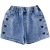 2022 Summer New Korean Children's Clothing Little Girl Denim Medium and Large Children's Love Embroidered Baby Pants