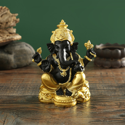 Creative Elephant God Ornaments Wholesale Desktop Resin Crafts Indian Buddha Series Statue Crafts Factory Wholesale