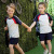 Kindergarten Suit Summer Children's School Uniform New Kindergarten Suit Blue and White Vitality Short-Sleeved Sportswear