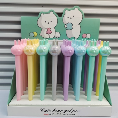 Korean Style Cute Creative Colorful Gel Pen Rabbit Bear Internet Celebrity Ball Pen Nice Pen for Gifts