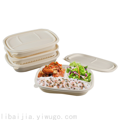 Multi-Grid Disposable Corn Starch Lunch Box Degradable Take out Take Away Lunch Box Printable Tableware