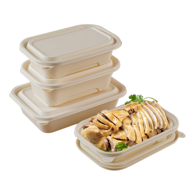 Disposable Corn Starch Lunch Box Degradable Take out Take Away Lunch Box Printable Environmentally Friendly Tableware