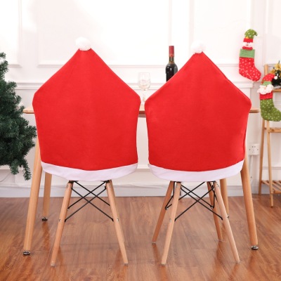 Dinner Party Christmas Party Happy New Year Red Santa Cover For Christmas Chair Cover