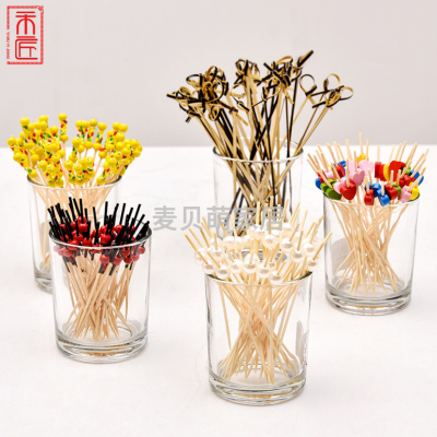 Cocktail Stick Fruit Toothpick Creative Bamboo Stick Environmental Protection Cute Art Bamboo Stick