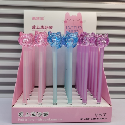 Crystal Cartoon Shape Rabbit Cat Boutique Gel Pen Student Writing Sign Pen Ball Pen Wholesale