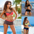 New Split Two-Piece Suit Bikini Boxer Swimsuit Pure Color Swimsuit Spot Factory Wholesale