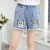 2022 Summer New Korean Children's Clothing Little Girl Denim Medium and Large Children's Love Embroidered Baby Pants