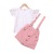 Summer New Girls' Suit Korean Style Flying Sleeves Top + Shoulder Strap Skirt Two-Piece Suit