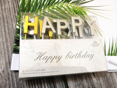 Factory Hot Sale Birthday Candle Happy Birtday Plated Metallic