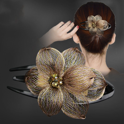Headdress Barrettes Back Head Head Clip Korean Hairpin Female Updo Hair Claw Three-Tooth Clip Flower Duckbill Clip Large