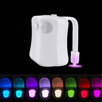 Cross-Border Infrared Sensor Lamp Creative Gift Led Toilet 8-Color Toilet Ambience Light Gift Cabinet USB Small