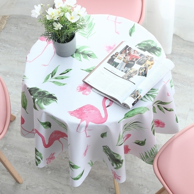 Tablecloth Waterproof and Oil-Proof Disposable Anti-Scald Eight-Immortal Table round Table Household PEVA Table Cloth Plastic Tea Table Tablecloth 1.8M