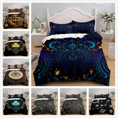 Digital Printed Suite Simple Ethnic Style Three-Piece Set European and American Foreign Trade Wholesale Factory Quilt Cover Can Be Customized