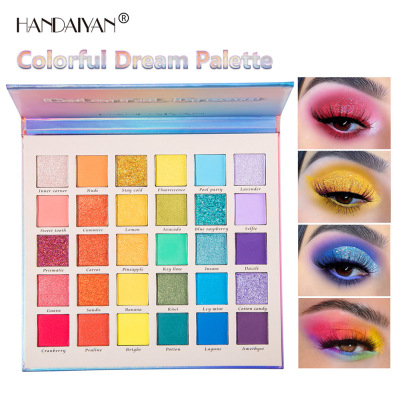 Handaiyan + New 30 Colors Shimmer Matte Glitter Eye Shadow Plate + Cross-Border Makeup Dreamy Rainbow Palette