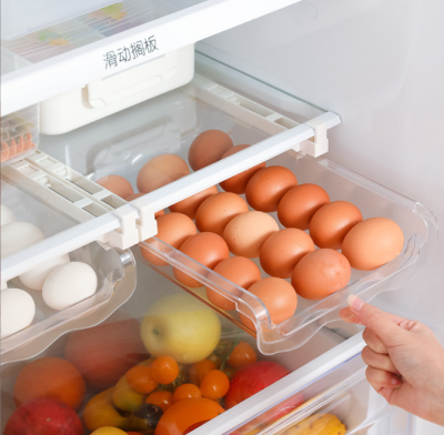 Drawable Refrigerator Egg Storage Box Drawer Style Rack Hanging Automatic Egg Rolling Transparent Fresh-Keeping Box