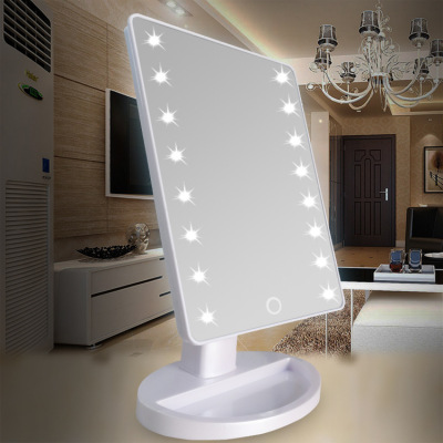 360degree Rotating Vanity Mirror Led Storage Makeup Mirror Touch Sensor 16 Lights 22 Lights Makeup Mirror Desktop