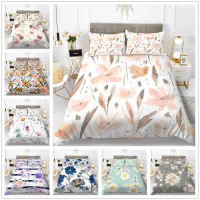 Cross-Border Home Textile Amazon European and American Pastoral Floral Three Or Four Piece Suit Foreign Trade Printing Bedding