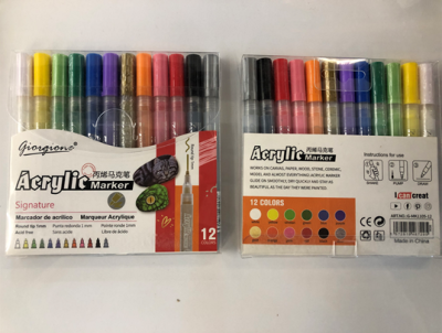 12 colors acrylic marker