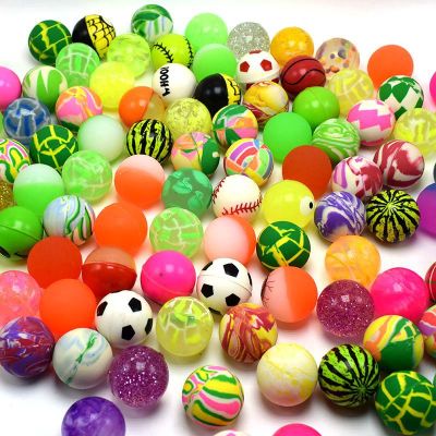 New 32 Mixed Elastic Ball One Yuan Gashapon Machine Toy Magic Eye Watermelon Rubber Ball Factory Wholesale