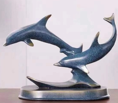 Gao Bo Decorated Home Living Room Entrance Crafts Decoration Model Room Study Decoration Resin Dolphin Decoration