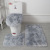 Tie-Dyed Long Wool Carpet Toilet Three-Piece Non-Slip Mat Bathroom Absorbent Set Cross-Border Amazon Hot Sale