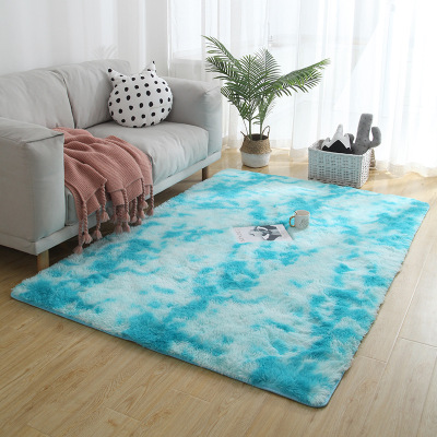 Carpet Carpet Washed Plush Tie-Dyed Gradient Carpet Living Room Bedroom Sofa Bed Side Covered Bay Window